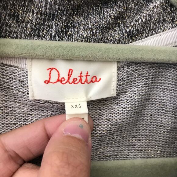 Anthropologie Deletta Metallic Shimmer Sweater - Picture 3 of 7